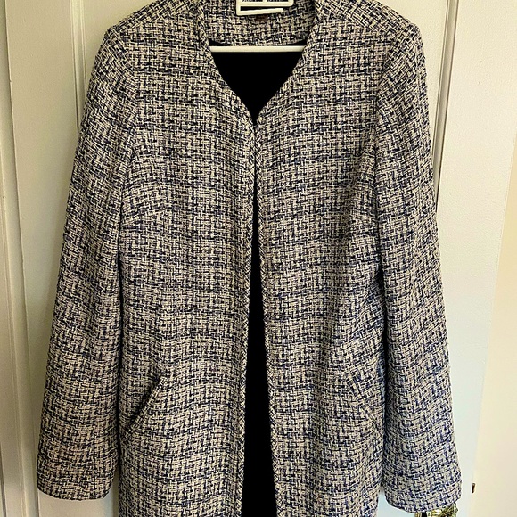 Karl Lagerfeld Blue and white long blazer - Picture 2 of 2